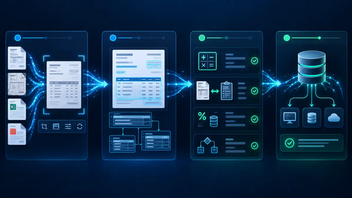 4-Stage Intelligent Document Processing Pipeline Flow